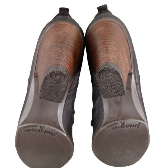 Paul Green Shoes Womens 9 Bootie Block Heel Chelsea Slouch Leather Classic Black - Picture 12 of 16